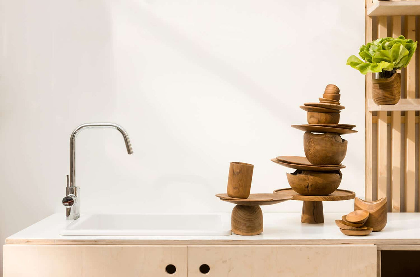 The Every Space handmade, durable, reclaimed teak wood Eggy Egg Stand egg cup by Original Home