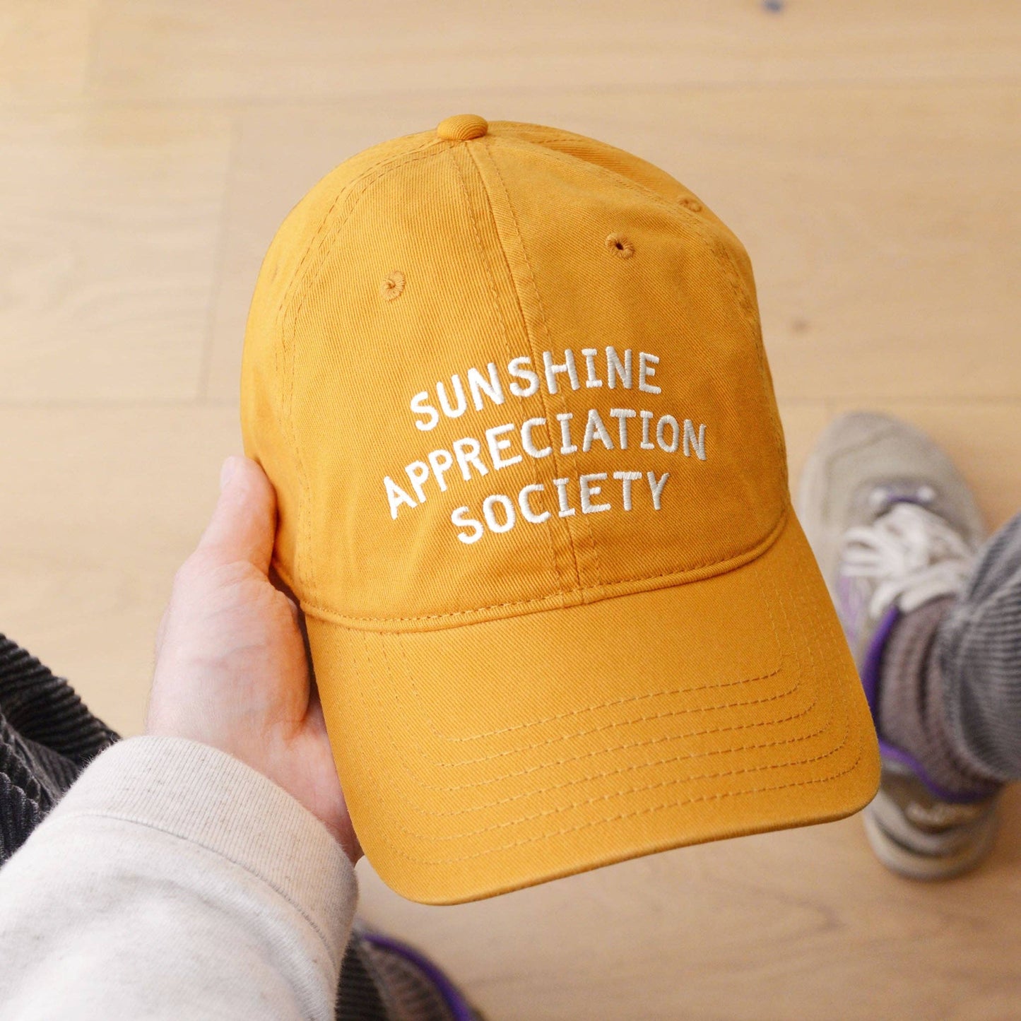 Sunshine Appreciation Society | Cotton Baseball Cap | Yellow
