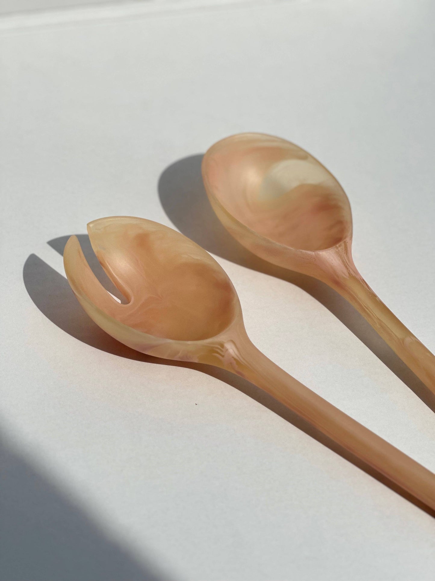 Resin Salad Servers | Coral