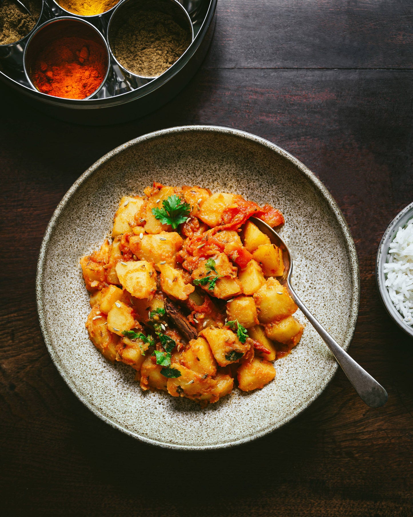 Indian Spice Tin with 9 Spice and Silk Sari Wrap