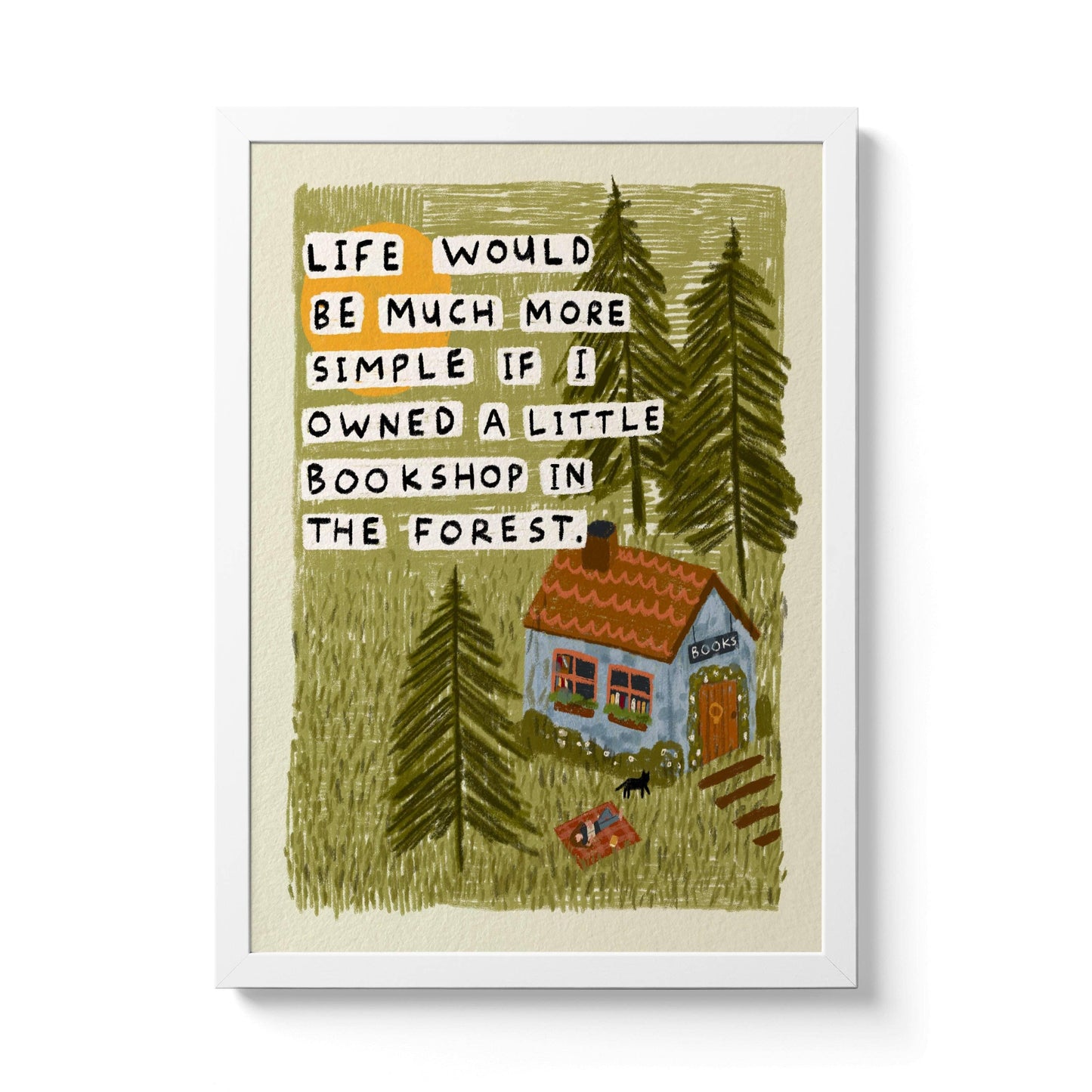 Bookshop in the Forest Art Print