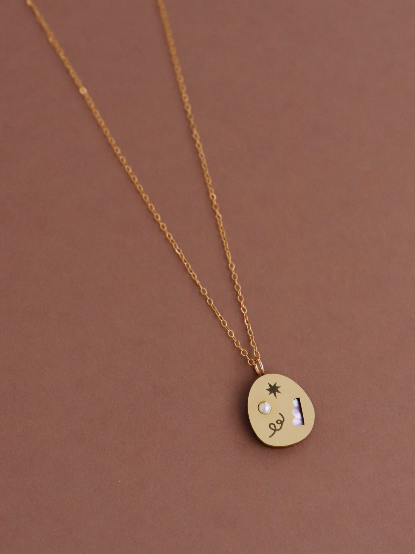 Frances Necklace in Brass