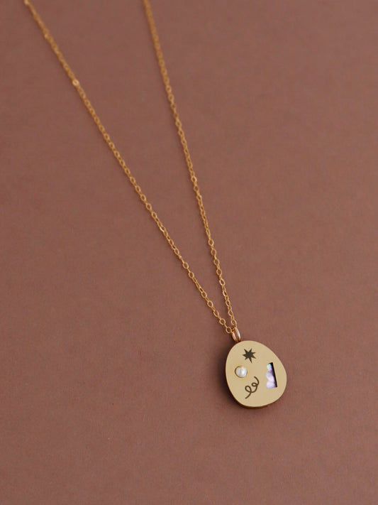 Frances Necklace in Brass