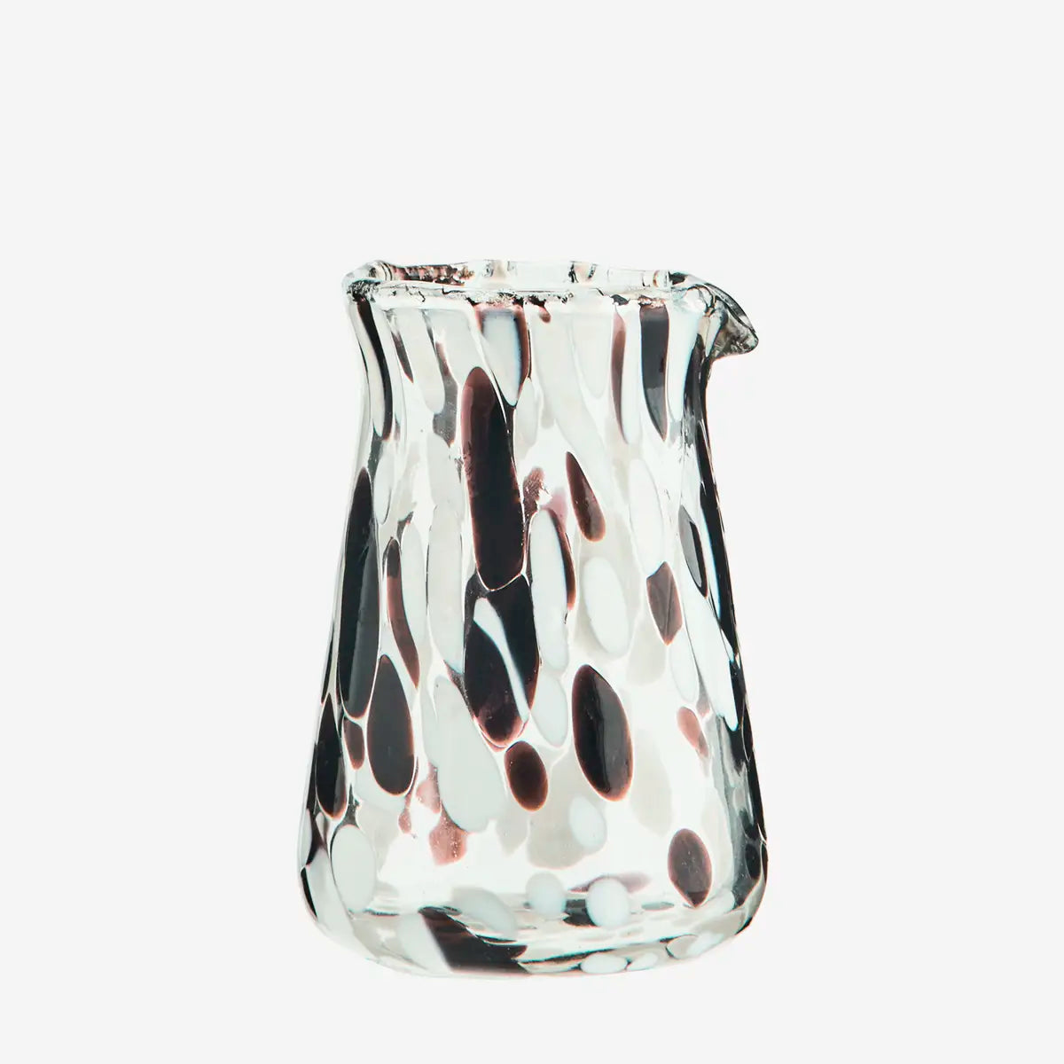 Glass Milk Jug | Brown & White