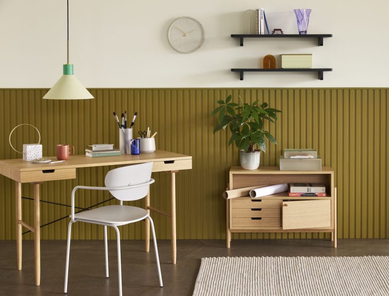The Every Space ceramic indoor plant pots in blue and beige by Hübsch