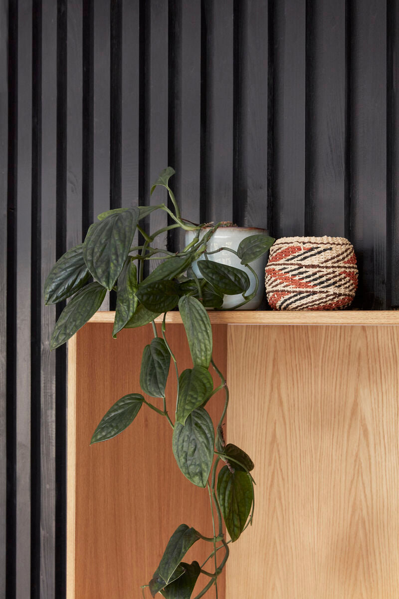 The Every Space ceramic indoor plant pots in blue and beige by Hübsch