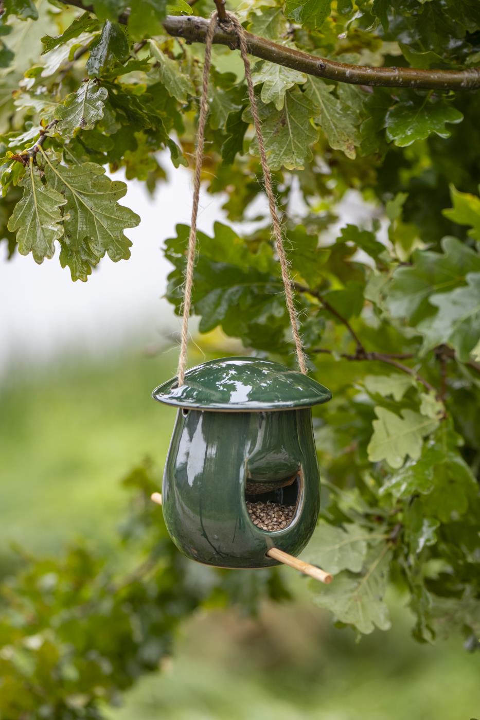 Hanging Bird Feeder | Forest Green