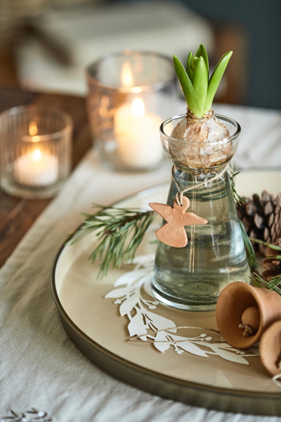Hyacinth Vase with Conical Hand Blown Opening