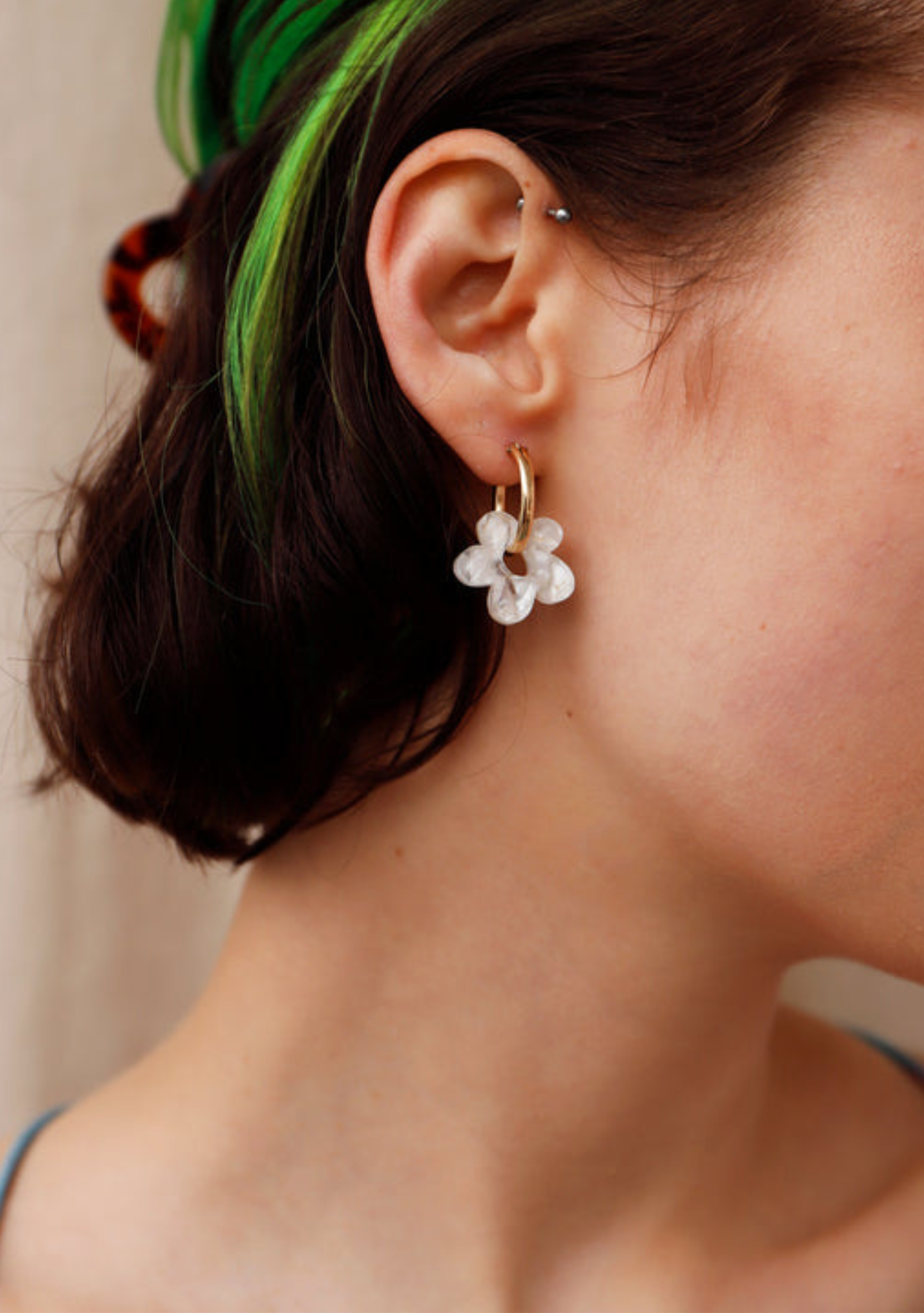 Nina II Hoops in Off-White