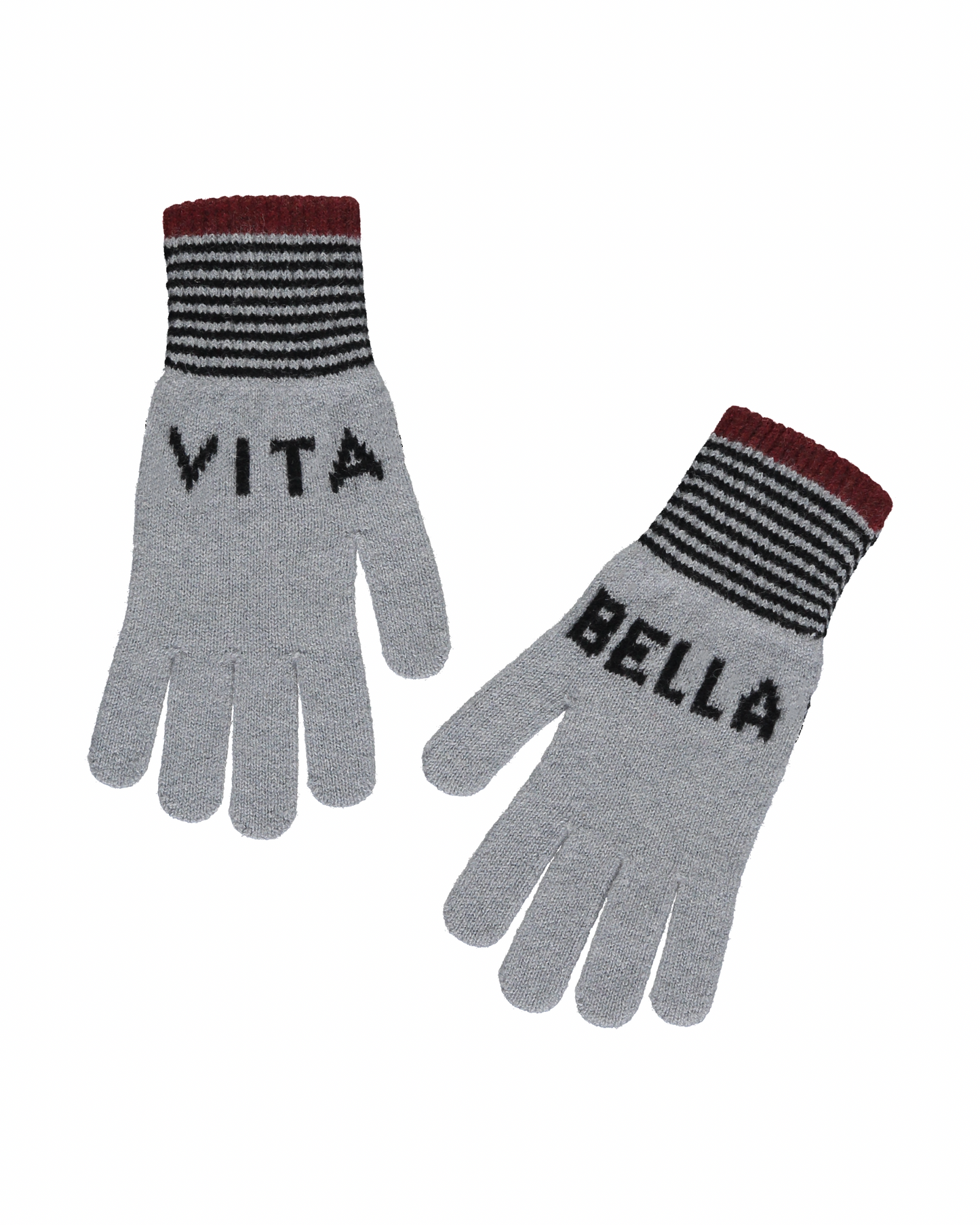 Vita Bella Gloves in Black and Grey