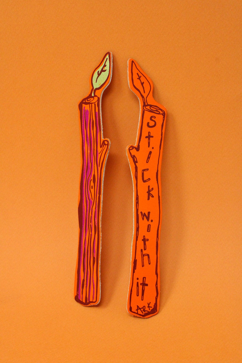 Stick With It Leather Bookmark