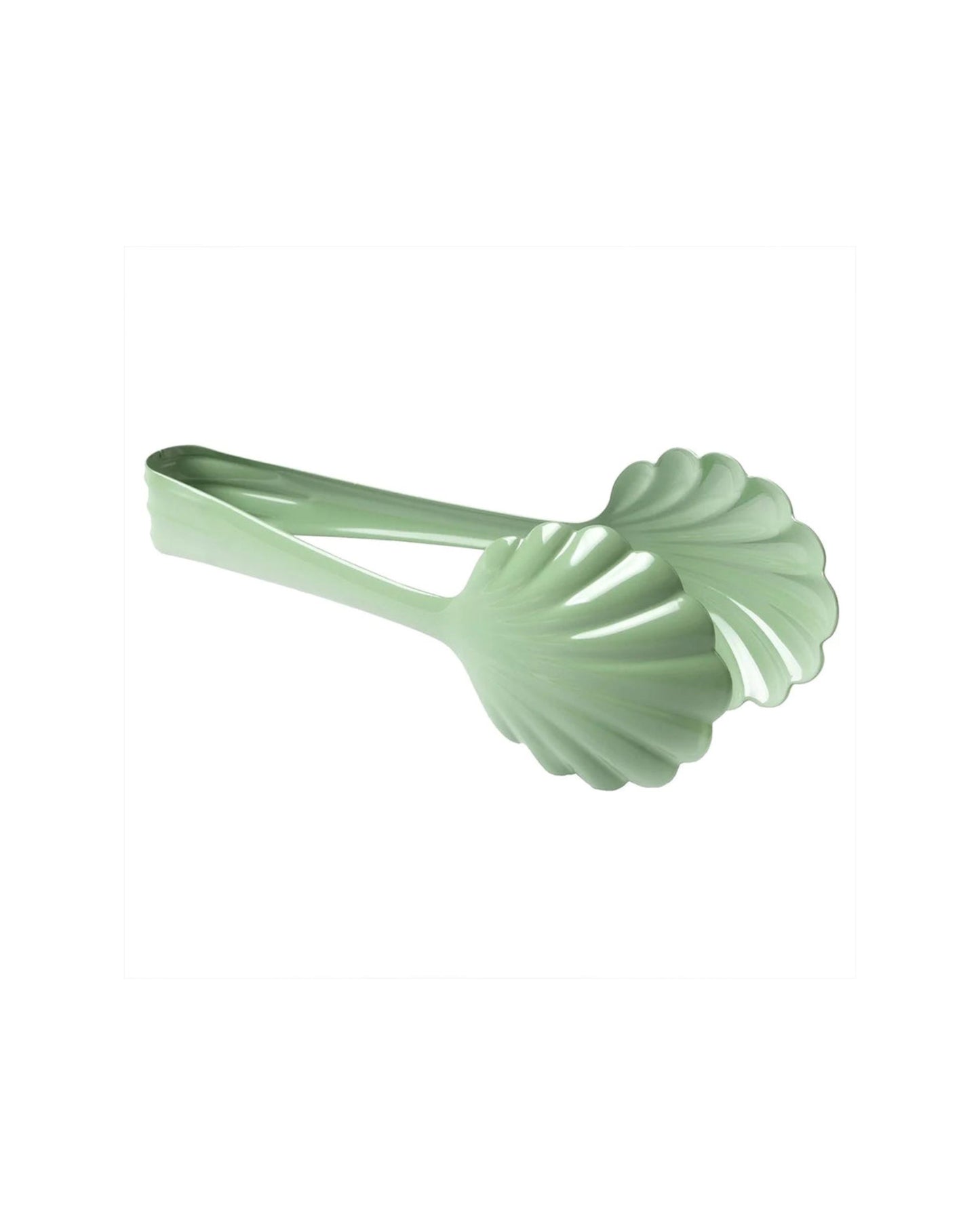The Every Space scalloped, vintage pastel green Bread Tongs in stainless steel with a matt finish by Roger Orfevre