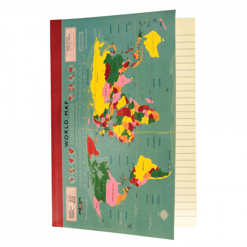 World Map A5 Notebook