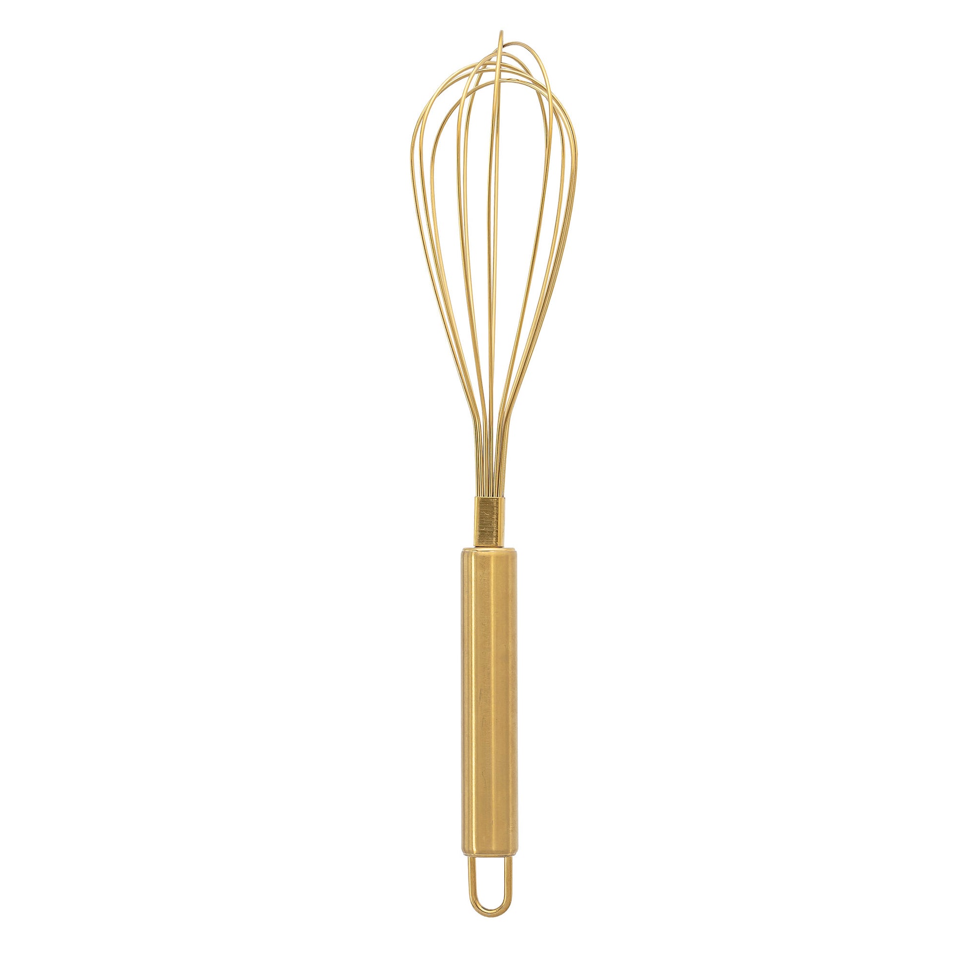 The Every Space gold stainless steel Fanila Whisk kitchen accessory by Bloomingville