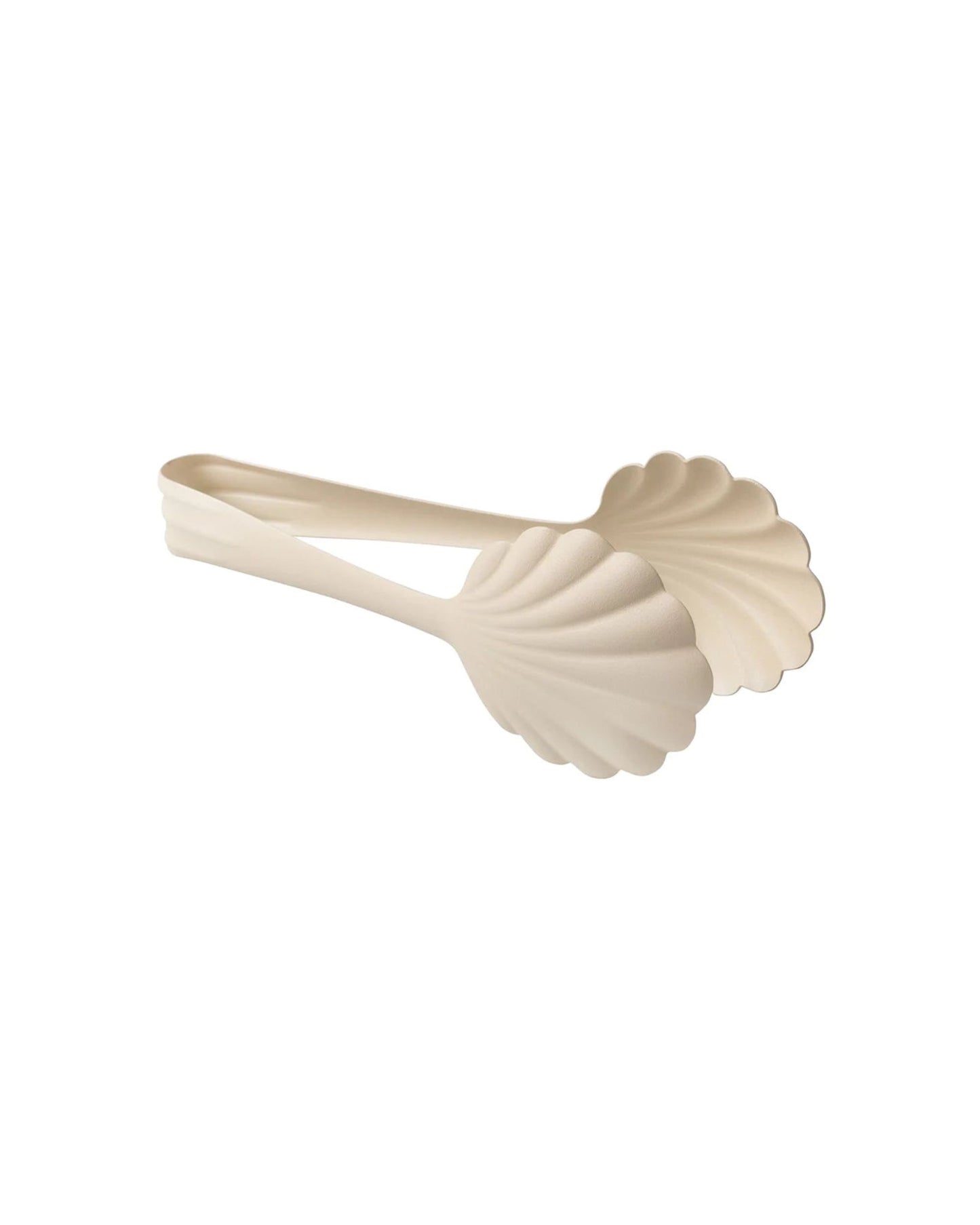 The Every Space scalloped, vintage creme Bread Tongs in stainless steel with a matt finish by Roger Orfevre
