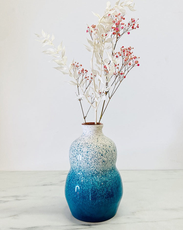 Large 'Gourd' Spray Vase in Teal