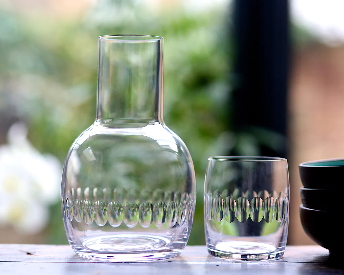 Crystal Carafes Set with Lens Design