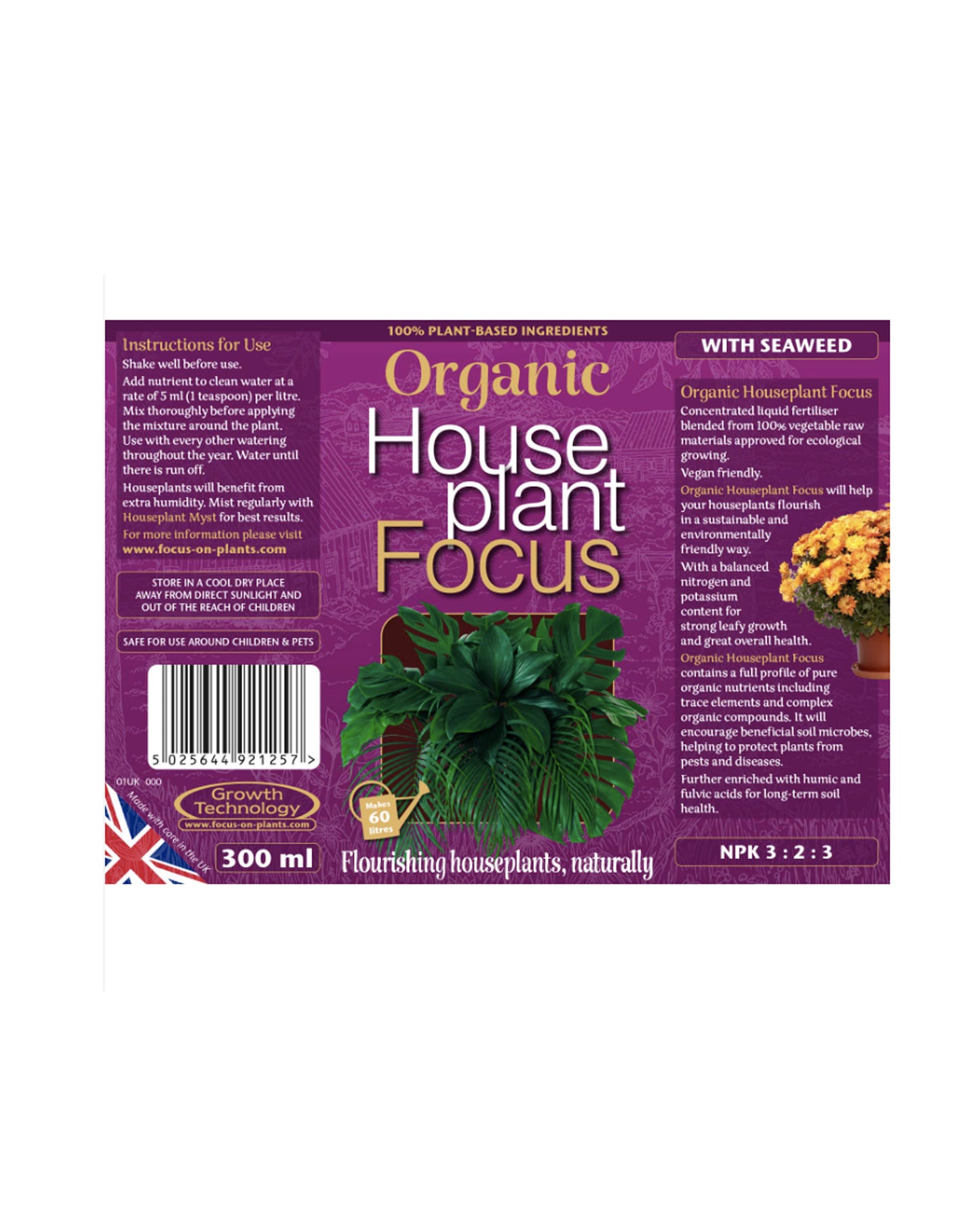 Organic House Plant Focus 300ml
