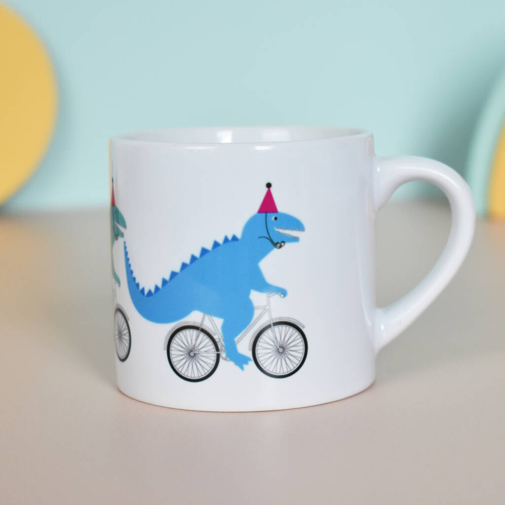 Cycling Dinosaur Children's Ceramic Mug