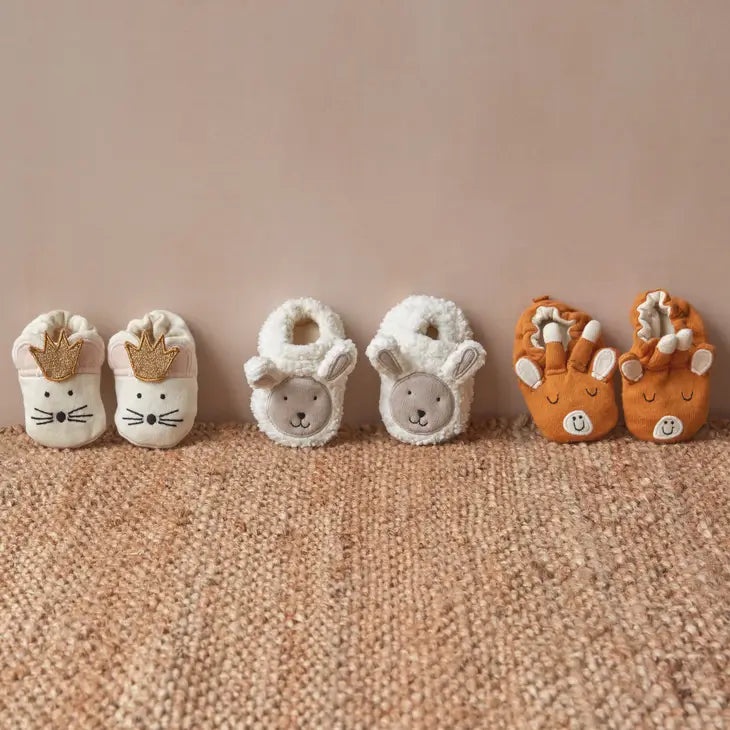 Party Mouse Baby Booties with Gold Crown