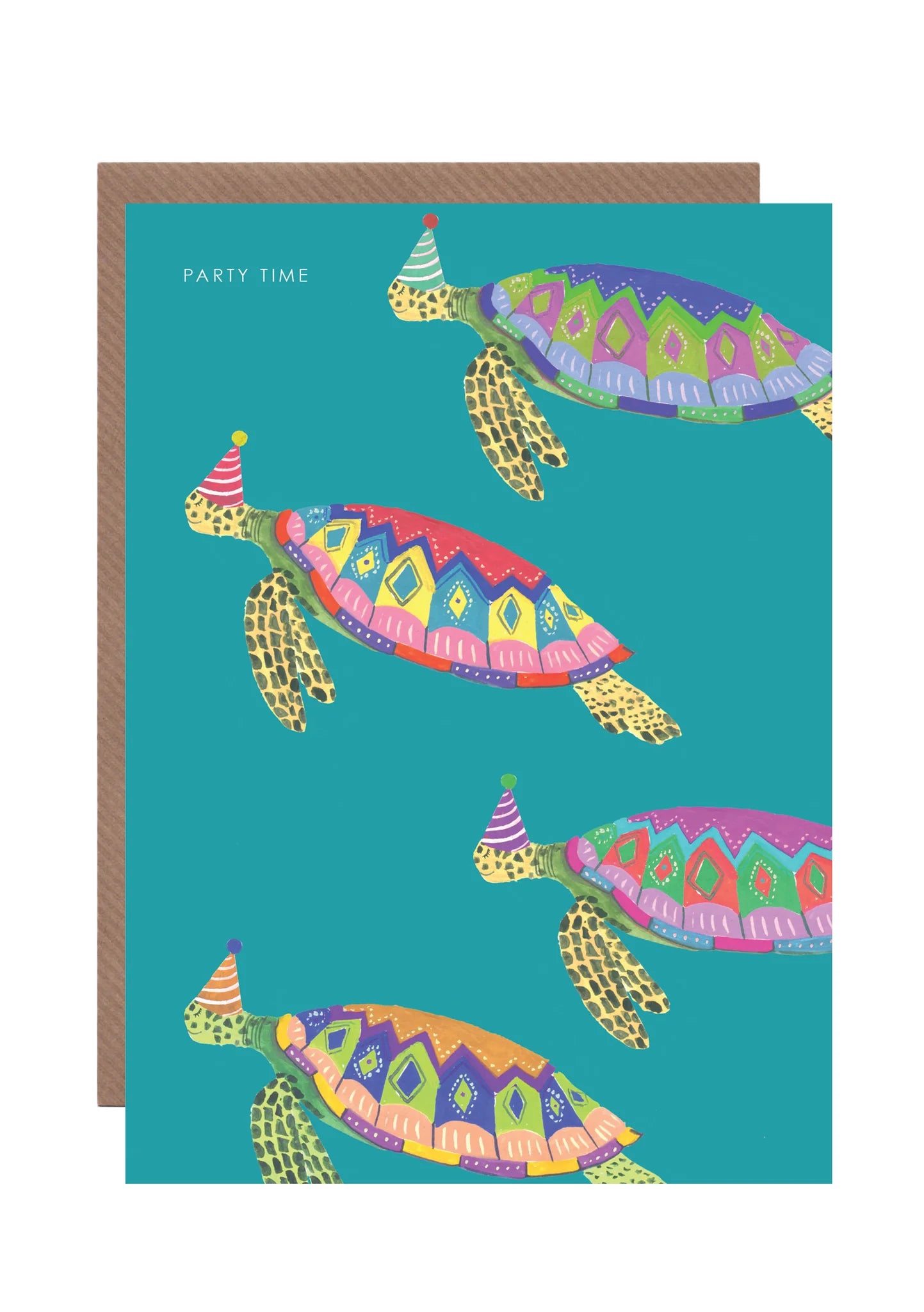 "Party Time" Turtles Birthday Card