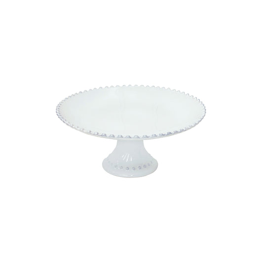 A fine stoneware white plate with pearl style edging detail for cakes big and small. Would make a beautiful centre piece on your table. Exuding charm and elegance, PEARL is a timeless collection inspired by the richness of 18th and 19th century European ceramics. The round shapes with a beaded-rim are reinvented to create a new classic concept, bringing a sophisticated and soft backdrop to your everyday table or setting the stage for all special celebrations