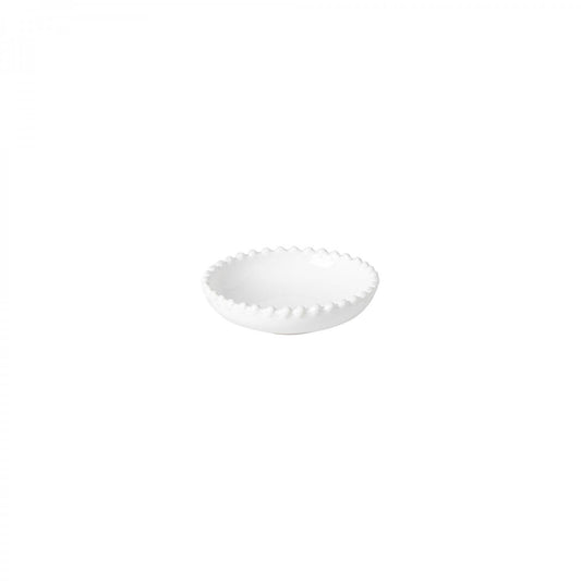 The Every Space fine stoneware mini white bowl with pearl style edging detail by Costa Nova