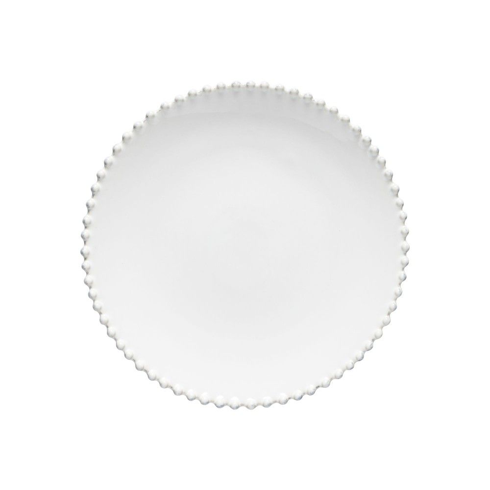 The Every Space 28cm, white, fine stoneware dinner plate with pearl style beaded edging detail, by Costa Nova