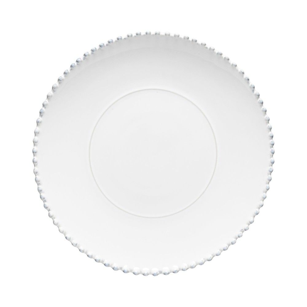 The Every Space white, 33cm, fine stoneware platter with pearl style beaded edging design by Costa Nova