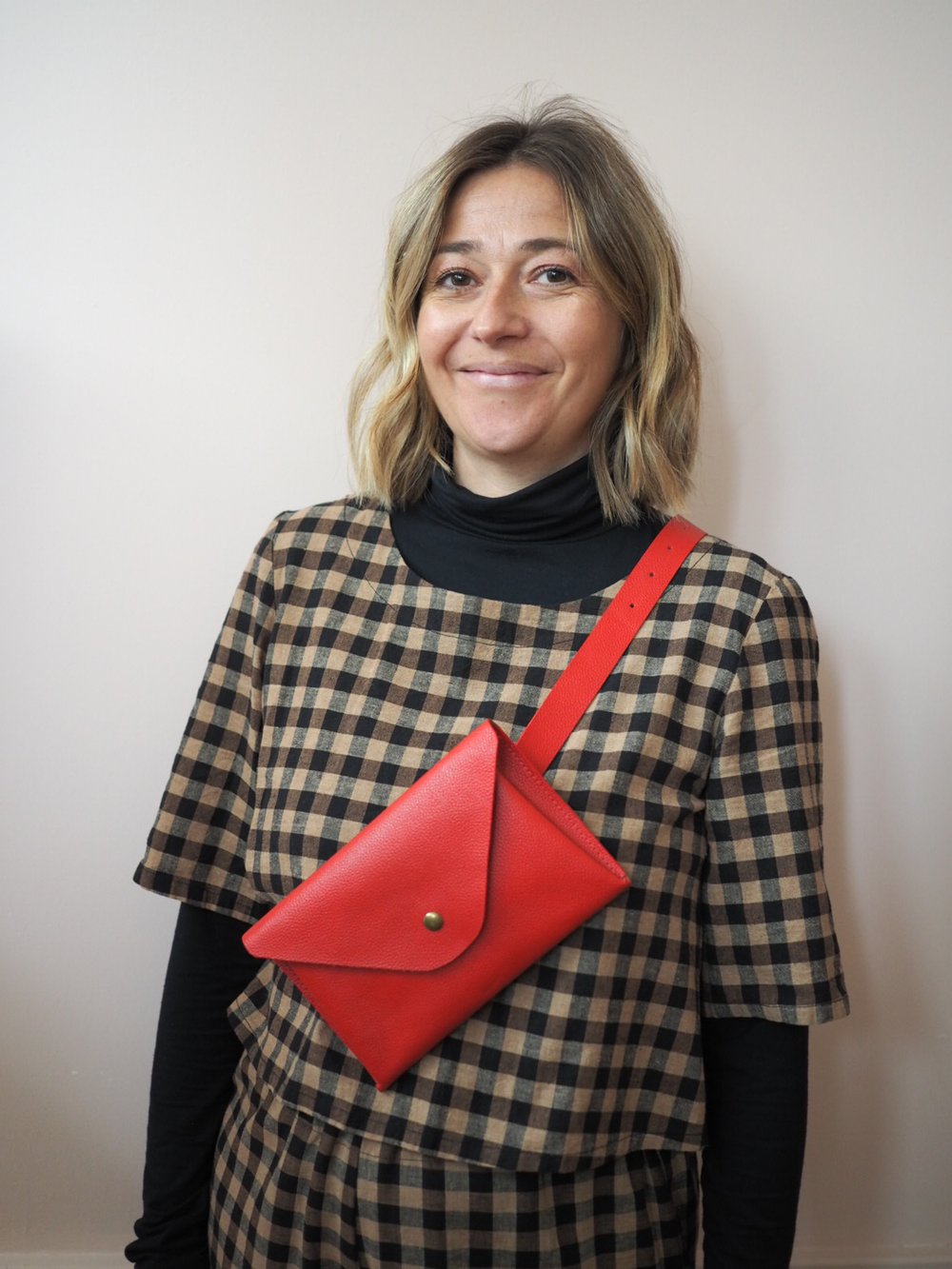 'Betty' Belt Bag in Red Leather