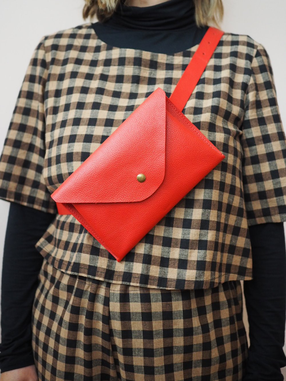 'Betty' Belt Bag in Red Leather