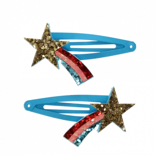 Shooting Star Glitter Hair Clips (set of 2)