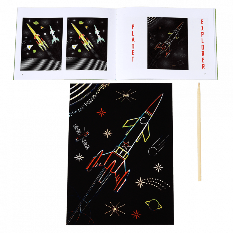 Space Scratch art set (4 sheets)