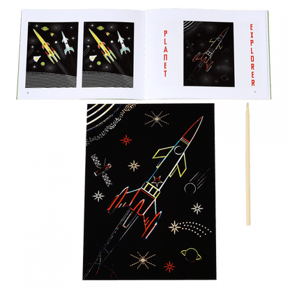 Space Scratch art set (4 sheets)