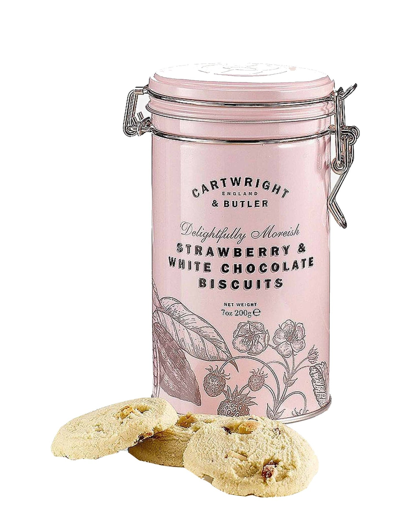 Strawberry & White Choc Biscuits Tin