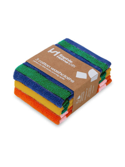 Resusable & Eco-Friendly Terry Washcloths | Striped Green