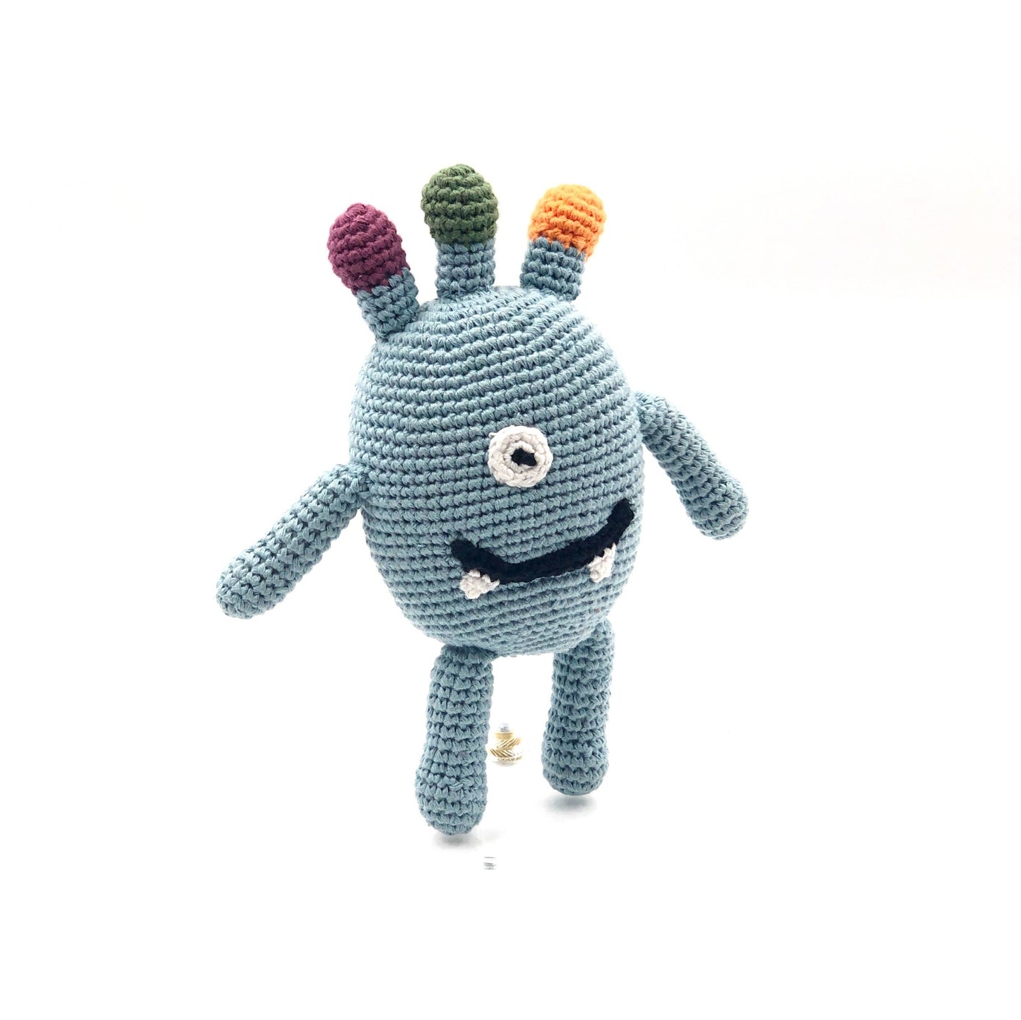 Halloween Baby Soft Toy Monster rattle – duck egg blue