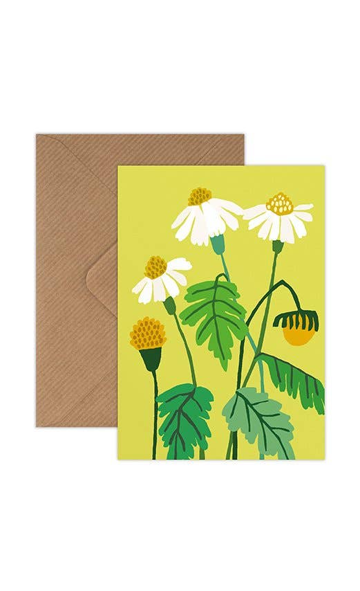 Feverfew Mini Greetings Card - Wholesale bundle of 6