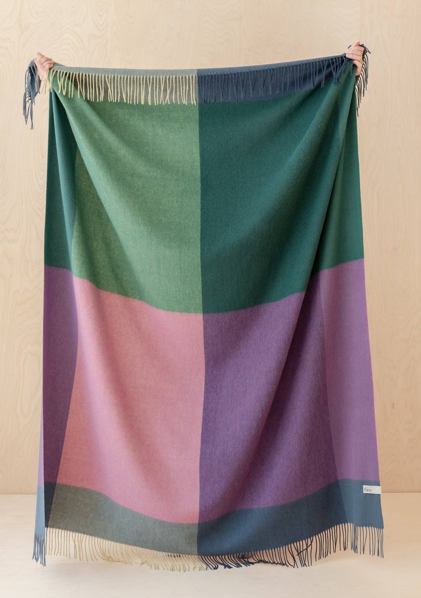 Lambswool Blanket in Teal Frame Check