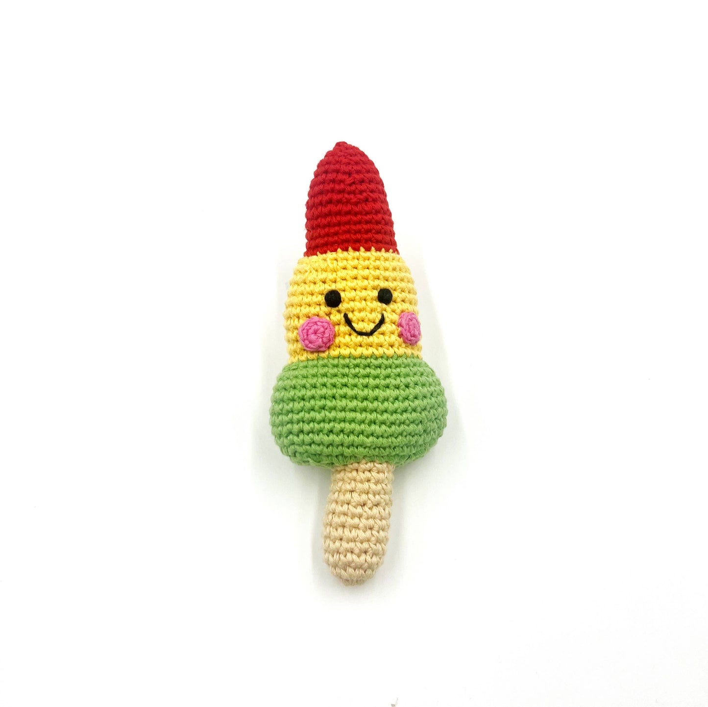Baby Soft Toy Friendly rocket ice loll rattle-red