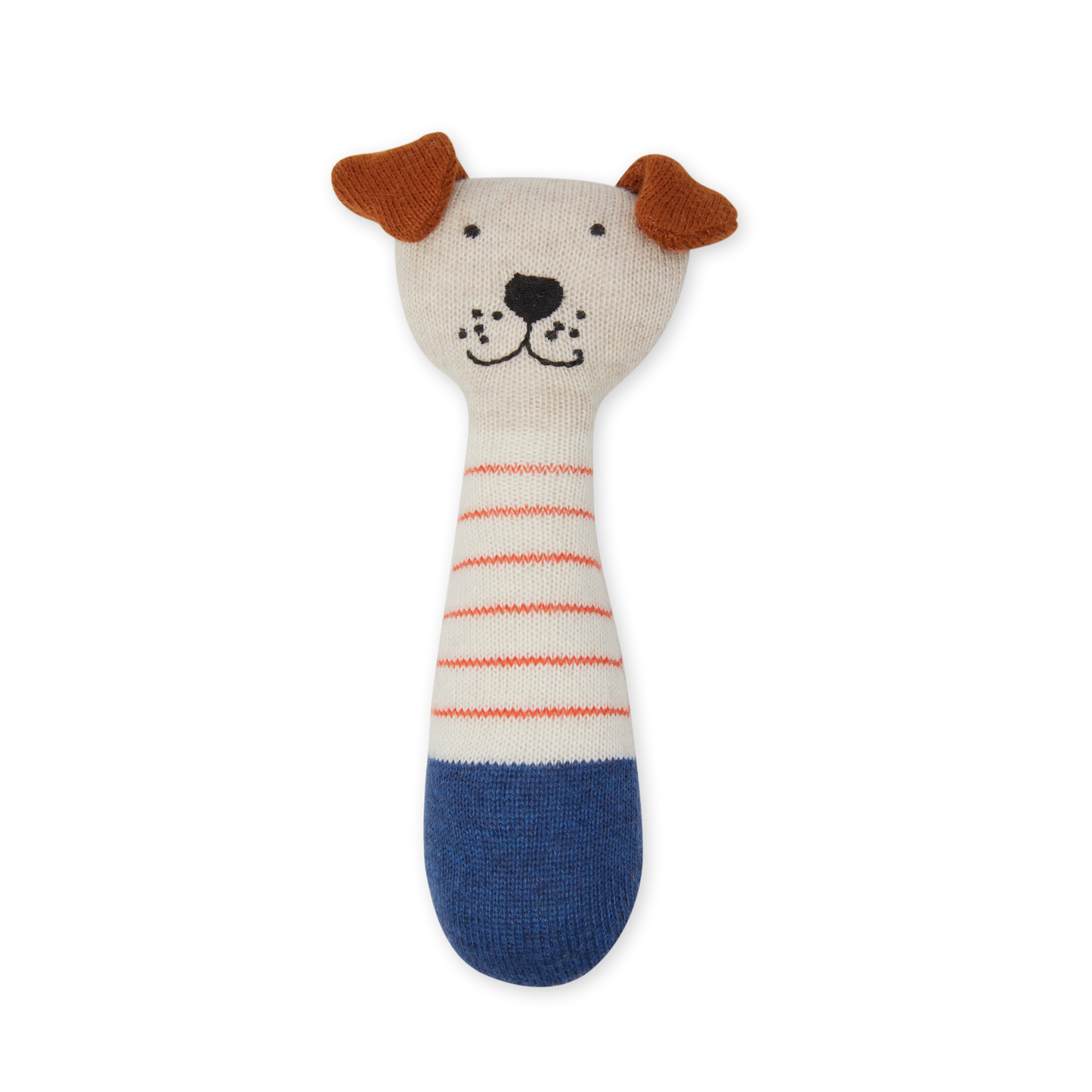 Dog Cotton Knit Baby Rattle Toy in Red