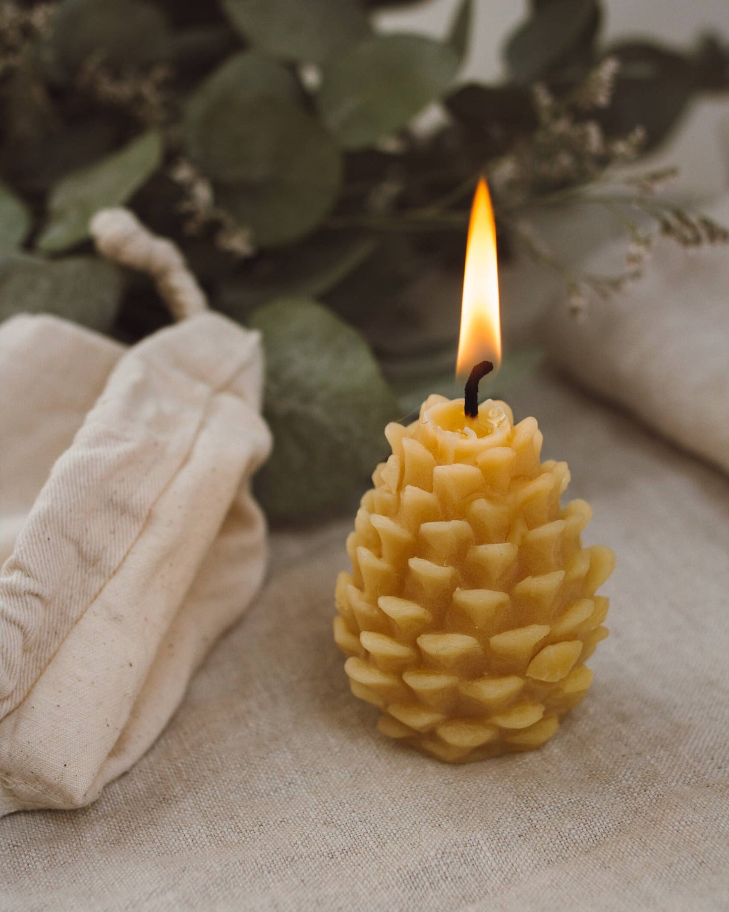 Beeswax Pinecone Candle