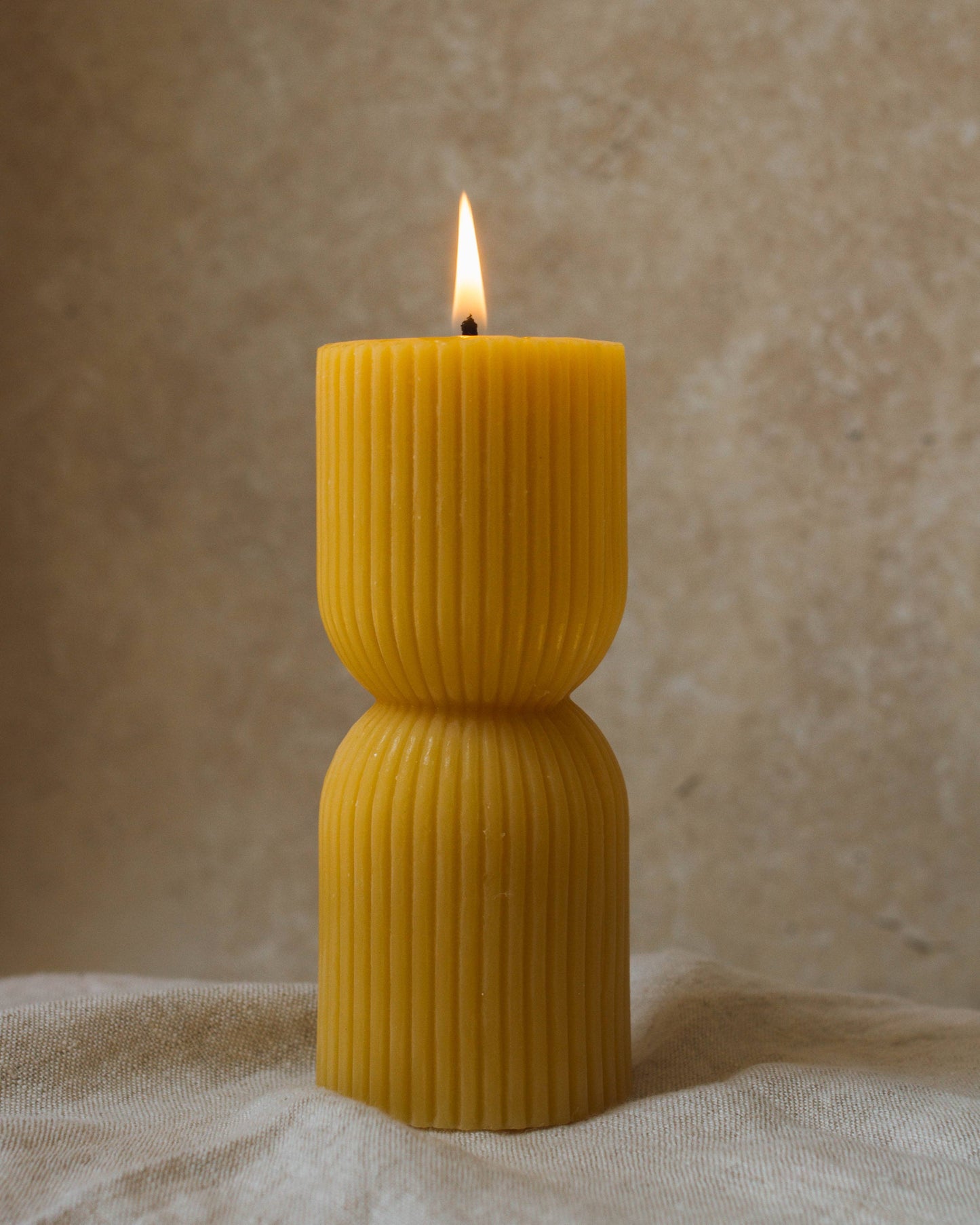 Beeswax Hourglass Pillar Candle