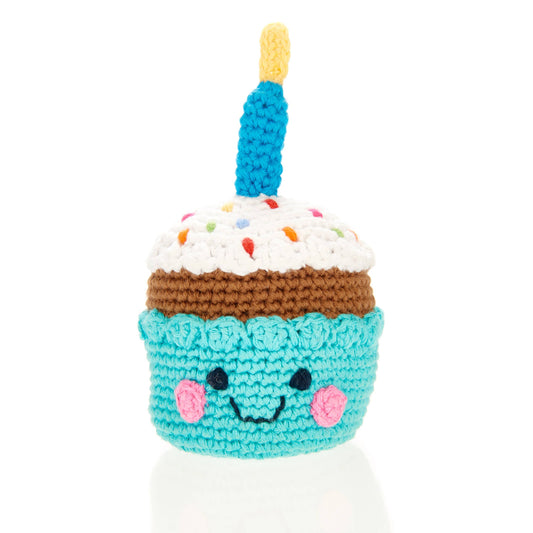Cupcake Rattle, with cotton candle by Pebblechild in crochet