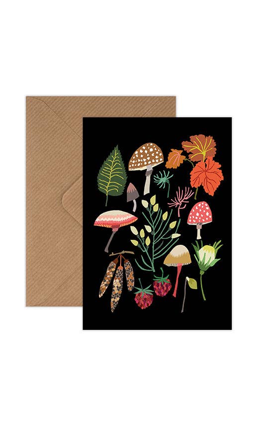 Mushrooms & Moss Greetings Card - Wholesale bundle of 6