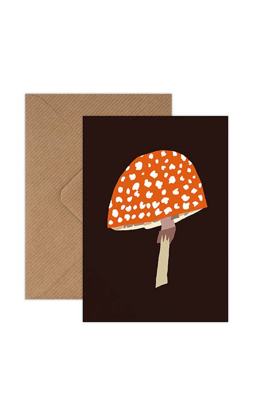 Mushroom Mini Greetings Card - Wholesale bundle of 6