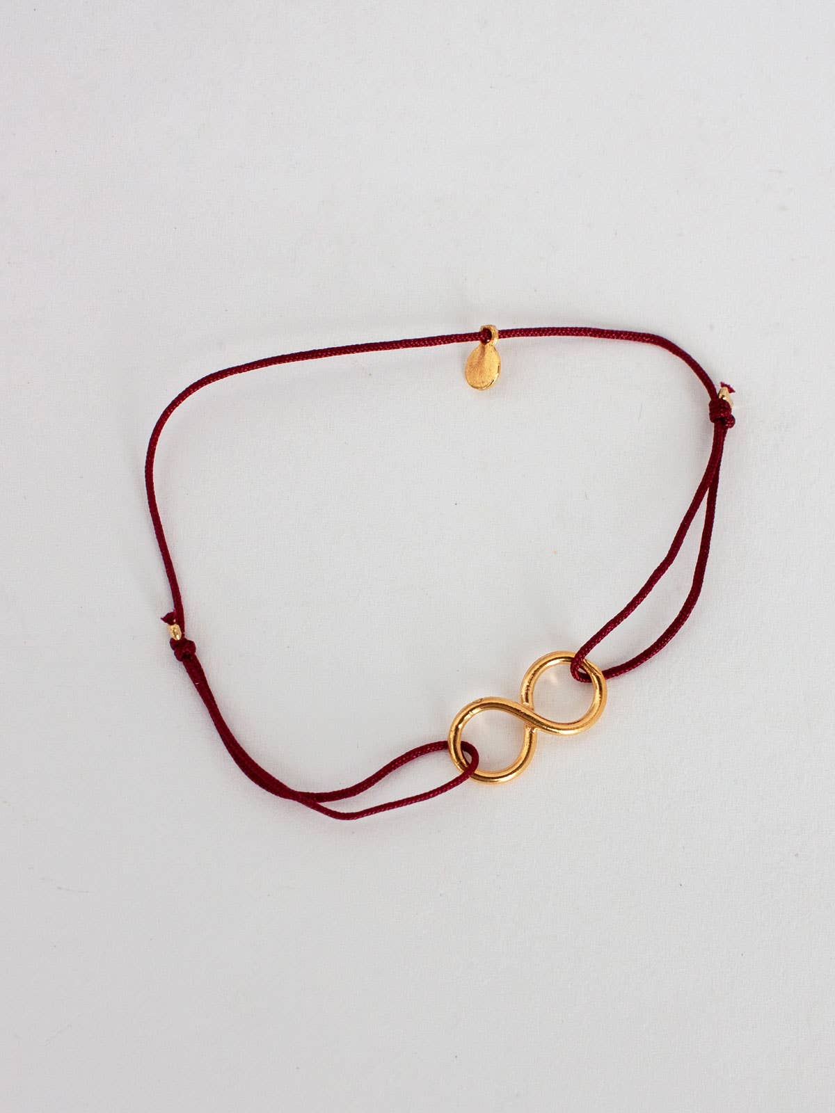 Gold Infinity Bracelet - Deep Red