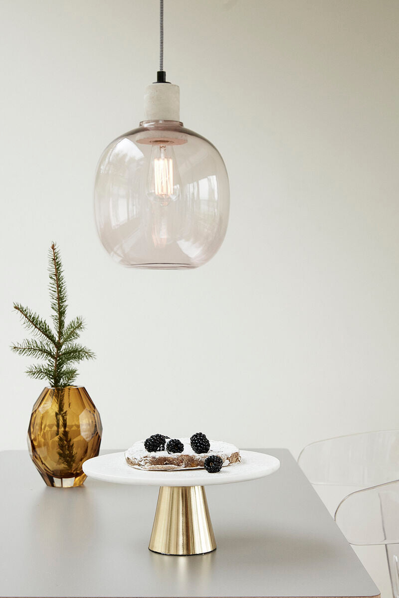 The Every Space amber glass Facet Vase for dried or fresh flowers by Hübsch