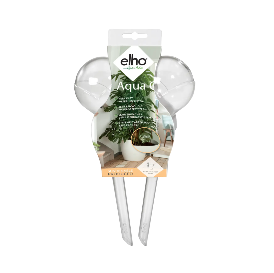 The Every Space set of 2 Aqua Care Self-Waterers in recycled plastic by Elho