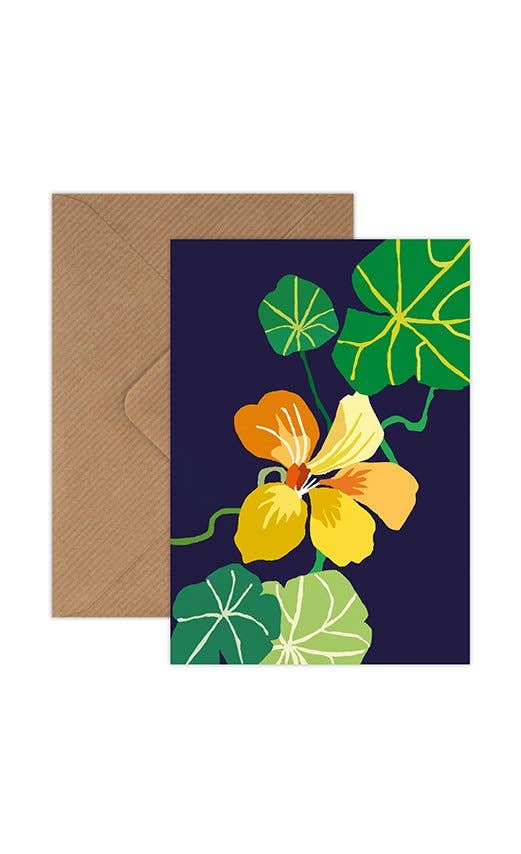 Nasturtium Mini Greetings Card - Wholesale bundle of 6